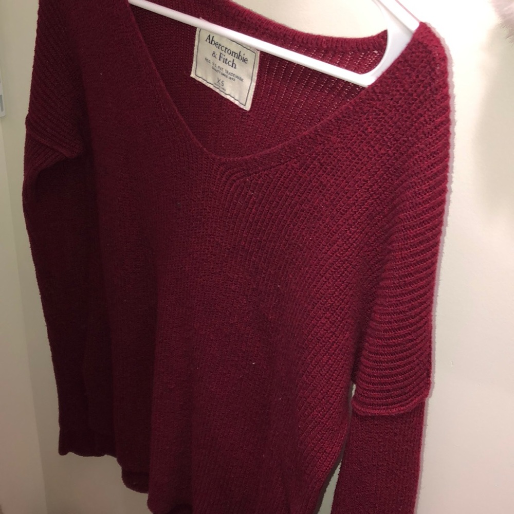 Burgundy Red v-neck sweater